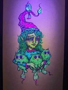 Marq Spusta 2016 Gnome #11 Aritst Signed, & UV Reactive Mini Art Screenprint - Picture 1 of 3