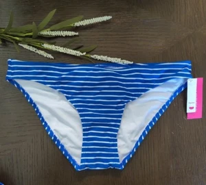 Xhilaration - Womens' Juniors' Hipster Bikini Bottom- Blue/White Stripe -Size XL - Picture 1 of 2