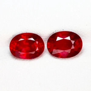 3.71 Cts Pinkish Red Ruby Pair Natural Loose Gemstone   - Picture 1 of 2