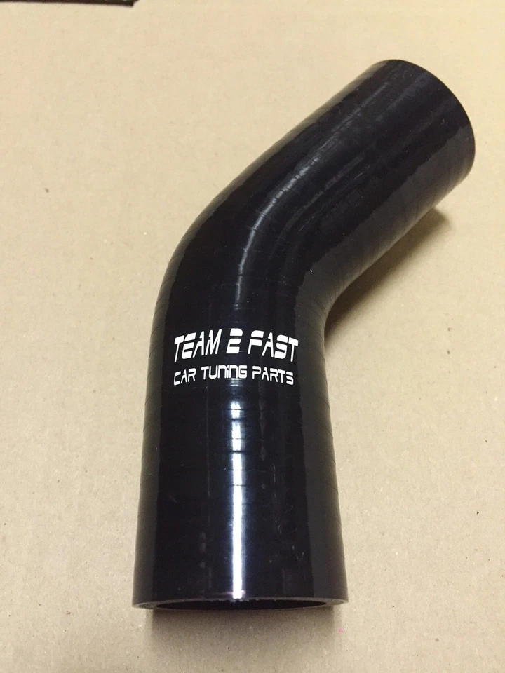 45° Silikonschlauch 85mm 3,25" Gewebe Schlauch Schwarz Druckschlauch 82mm 83mm - Bild 1 von 1