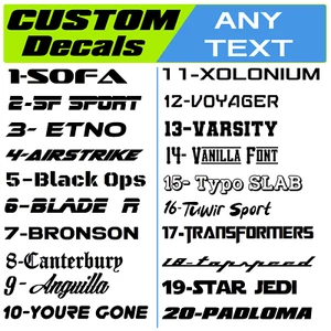 CUSTOM Vinyl Sport Decal ANY TEXT NAME For Cars, trucks, Bikes , 26 Colors, [1] - Picture 1 of 12