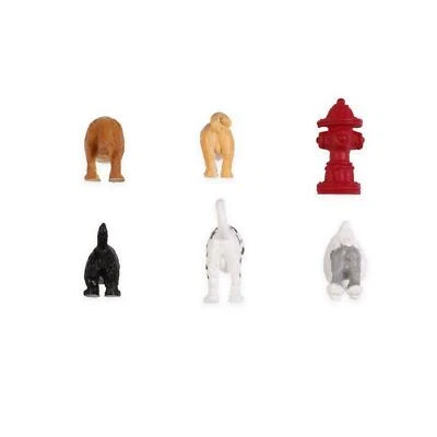 Kikkerland Set Of 6 Dog Butt Push Pins Novelty Fun Clips Messages Notice Board - Image 1 of 3
