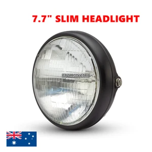 Motorcycle 7.7" Headlight matt black Bezel 12V 55W custom Cafe Racer Scrambler - Picture 1 of 4