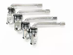 4x Chrome 1.75" TPMS Valve Stems 90 Degree Multi-Piece For HRE Volk Work Wheels - Picture 1 of 6