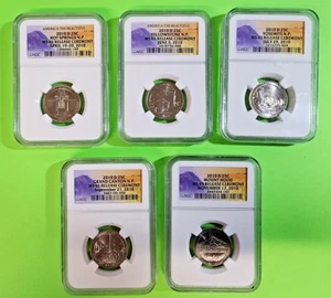 2010 D America The Beautiful Quarters(ATB) 5 Coin Set NGC 65 Release Ceremony - Picture 1 of 11
