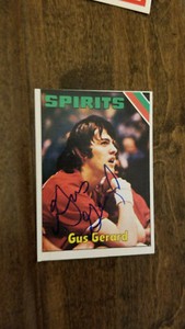 1975-76 TOPPS SIGNED AUTO CARD GUS GERARD SPIRITS BRAVES SPURS VIRGINIA ABA 241