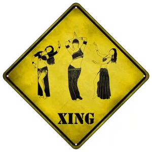 Insegna in metallo diamantato 16,5" x 16,5" Belly Dancers Crossing - Foto 1 di 1