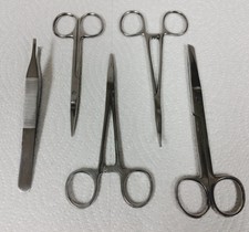 5 PC STUDENT SUTURE SURGICAL KIT INSTRUMENTS LAB SET