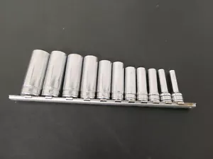 SNAP-ON TOOLS 11PC SAE 6PT 3/8" DR DEEP SOCKET SET 1/4"-7/8" SFS USA ENGRAVING - Picture 1 of 12