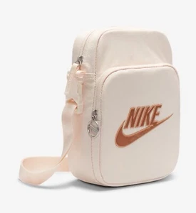 Nike Heritage Crossbody Bag Beige Copper Logo Shoulder Bag Women's Purse 9x7x3 - Picture 1 of 5
