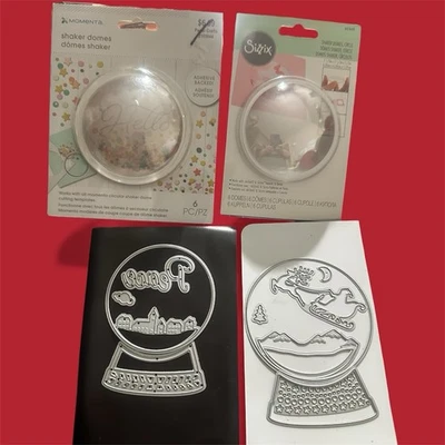 2 - Globo de nieve Tarjeta de Navidad Artesanía Troquelado Escenas de Santa con 12 agitadores Sizzix Foto 1 de 4