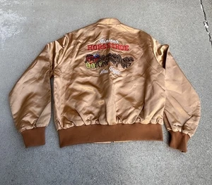 Vintage 80er Casino Satin Bomberjacke Herren XL Binion's Hufeisen Las Vegas - Bild 1 von 5