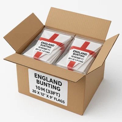 Großhandel Restposten 144 Packungen England Wimpelkette 10m PVC Fahnen St George WM - Bild 1 von 4