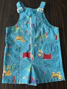 Vintage Healthtex Toddler Safari Overalls Shorts Romper  Size 4T - Picture 1 of 11