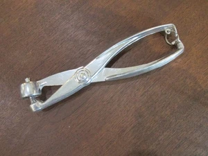 CHERRY OLIVE PITTER SILVER CAST ALUMINUM METAL 7 1/2" LONG MADE IN ITALY - Picture 1 of 5