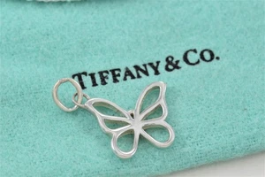 Tiffany & Co. Sterlingsilber kleine Natur offen Schmetterling Charm Anhänger - Bild 1 von 3