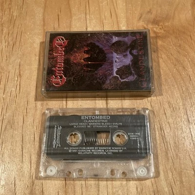 Entombed – Clandestine CASSETTE TAPE 1st US issue dismember grave unleashed - Image 1 of 3