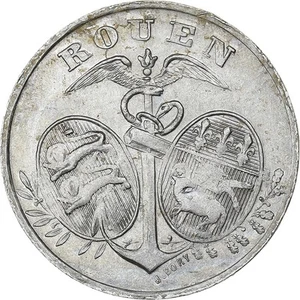 [#397078] Francia, Chambre de commerce de Rouen, 5 Centimes, 1918, BB, Alluminio - Zdjęcie 1 z 2