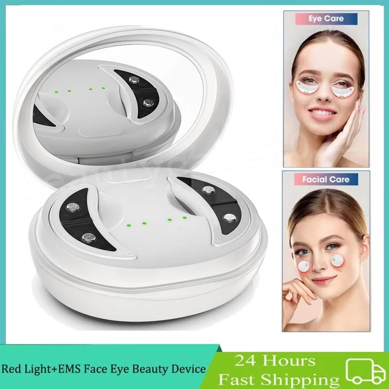 HAILICARE LED Red Light Eye Care Massager with Gel Patches for Eye Wrinkles Dark Circles