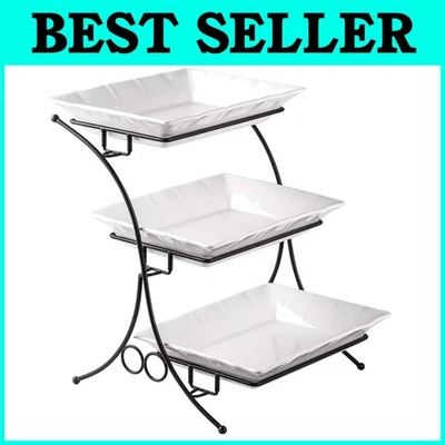 Juego de soporte para servir porcelana grande de 3 niveles Foto 1 de 4