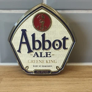Abbot Ale Greene King Brass Pump Plaque Clip Sign Display Man Cave Home Bar  - Picture 1 of 8