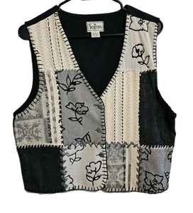 Vintage Tantrums Womens VEST  Floral Boho Granny Large - Picture 1 of 7