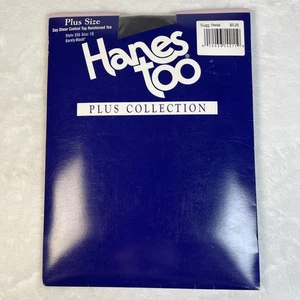 Hanes Too Day Sheer Control Top Plus Collection Style E55 Size 1Q Barely Black - Picture 1 of 5