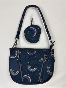 Borsa a tracolla Lug girevole blu navy arcobaleno e borsa cambio RFID - Foto 1 di 22