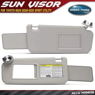 Par de parasol gris con extensor y espejo retrovisor para Toyota RAV4 2006-2013 sin techo corredizo Foto 1 de 4