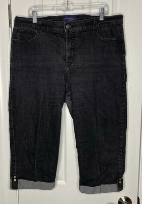 Pantalones de mezclilla capri negros de pierna recta para mujer NYDJ talla 18W Foto 1 de 4