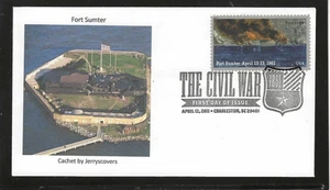 CIVIL WAR FORT SUMTER FDC 2011 CHARLESTON, SC JERRY'S COVERS ONLY 1 MADE - Picture 1 of 1