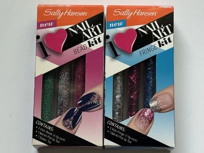 2 NOVOS KITS DE NAIL ART CORAÇÃO SALLY HANSEN I - KIT DE 440 CONTAS KIT 410 FRANJAS - Imagem 1 de 4