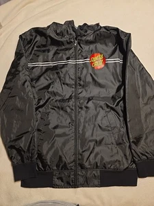 The Original Santa Cruz Skateboard Jacket Medium Black Full Zip Hoodie Lined - Picture 1 of 6