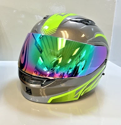 GMAX MD-01 Volta Modular Helmet Large Black Silver Green L Street Sport Bike - Image 1 of 4