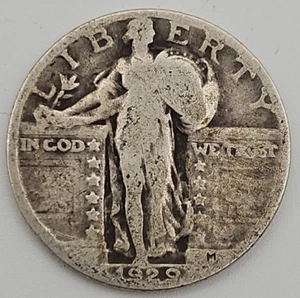 1929 P Quartiere Liberty in piedi - $0,25 - 90% argento circolato - (SLQ-1929-1) - Foto 1 di 2
