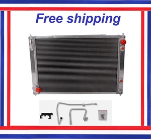 All Aluminum Radiator & Condenser Combo Fit For 2009-2019 Nissan 370Z 3.7L V6 - Picture 1 of 8