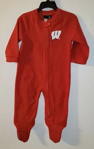 Gen2 Unisex INFANT Long-Sleeve Footed Wisconsin Badger Pajamas Pjs - Picture 1 of 5