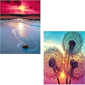 2 Pcs 5D Diamond Painting Kits for Adults Art Set,Full Drill Crystal Rhinestone - Picture 1 of 7