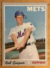 1970 Topps Rod Gaspar Baseball Rookie Card (RC) #371 Mets OF Low-Grade O/C