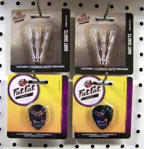 2 Sets 2-D Glitter Skull Shape Dart Flights & 2 Sets Silver Aluminum Shafts - Picture 1 of 3