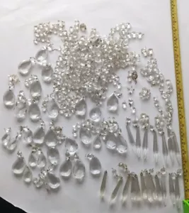 Vintage Chandelier Crystal Beads Job Lot 1 - Picture 1 of 11
