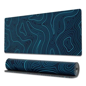 Tapis de Souris Gaming avec Bords Couturés Carte Topographique Extende XL Souris Spa... - Photo 1/9