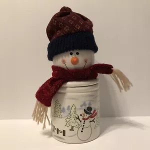 FOR YOUR EASE ONLY Ceramic Snowman Candle Lori Greiner 10x4” Apple Spice - Picture 1 of 8
