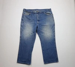 Vintage Dickies Mens 44x28 Distressed Spell Out Wide Leg Denim Jeans Blue Cotton - Picture 1 of 12