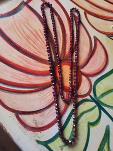 Vintage Edwardian Graduated Cut Glass Long Bead Necklace. - Picture 1 of 4