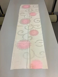 Tela Kimono Japonés Vintage Tela Boro Seda Flor Blanca Suciedad 48x14.1 pulgadas - Imagen 1 de 20