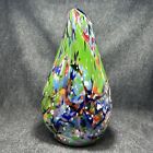 New ListingHand Blown Art Glass Vase Ooak Colorful Large 16.5 Inch Dense Rod Signed Dated