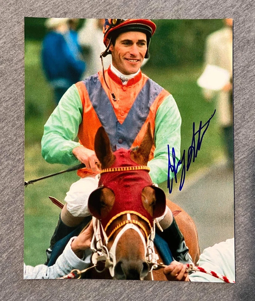 FOTO RETRATO AUTÓGRAFO JOCKEY - GARY STEVENS 8x10 - bolsillo completo 1995 Foto 1 de 1