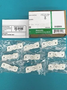 9 Philips Lightolier T-Bar Track Clips Lytespan-Track Lighting 9189WH