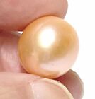 RARE Giant 13.5 x 14.4mm 18.6 Carats Natural Peach Gold Pink Edison Pearl Loose